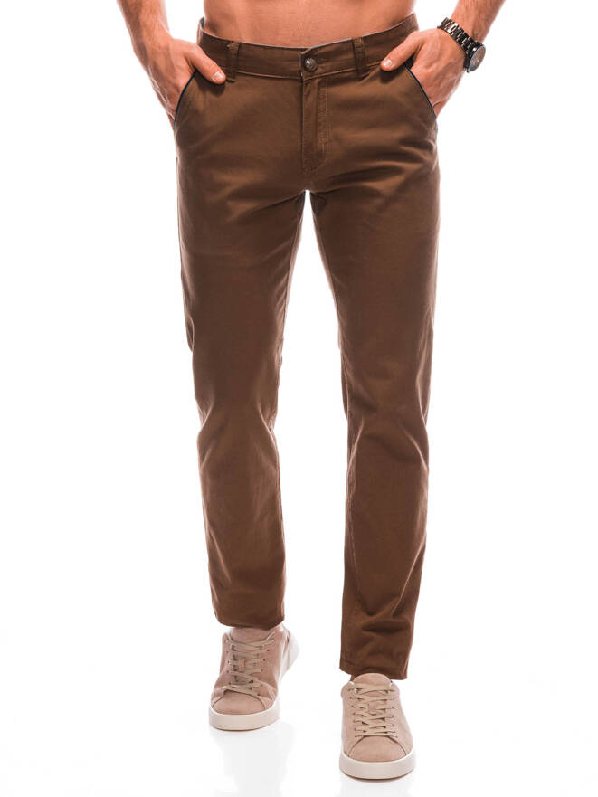 Men's pants chino P1418 - brown