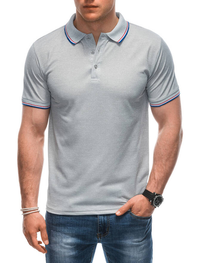 Men's plain polo shirt S1932 - grey