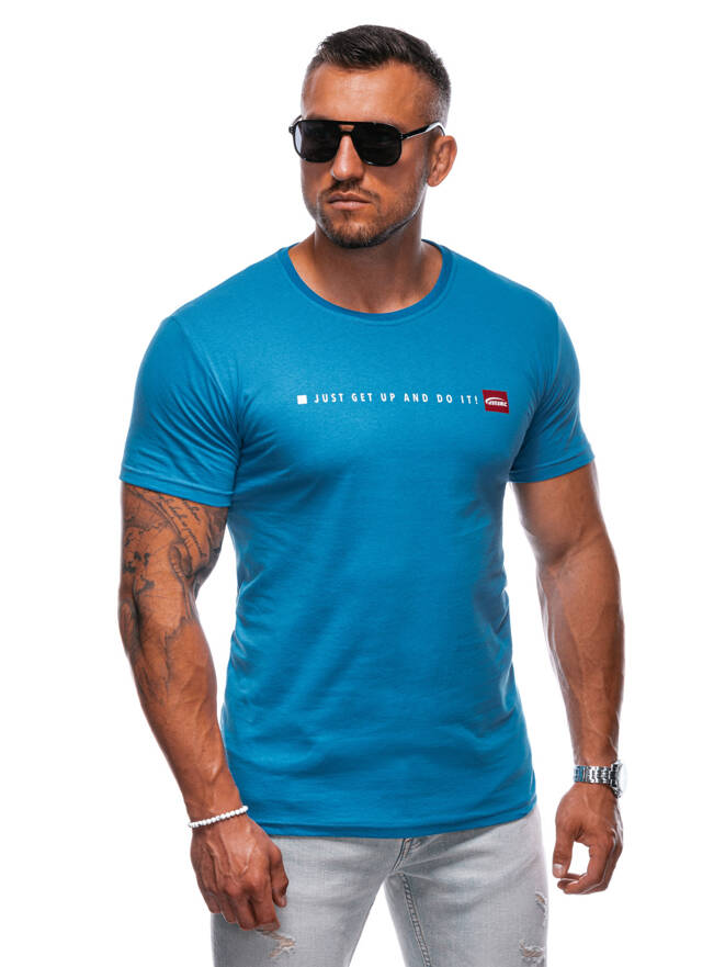 Men's printed t-shirt S2013 - light blue