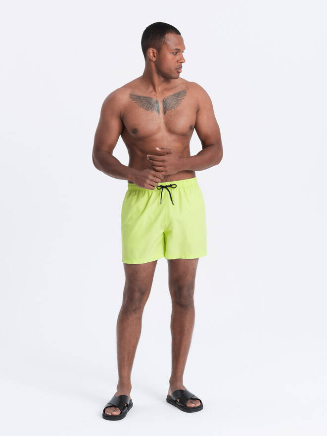 Men's short swim shorts W526 - lime green