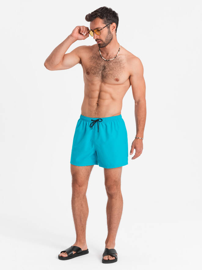 Men's short swim shorts W526 - turquoise