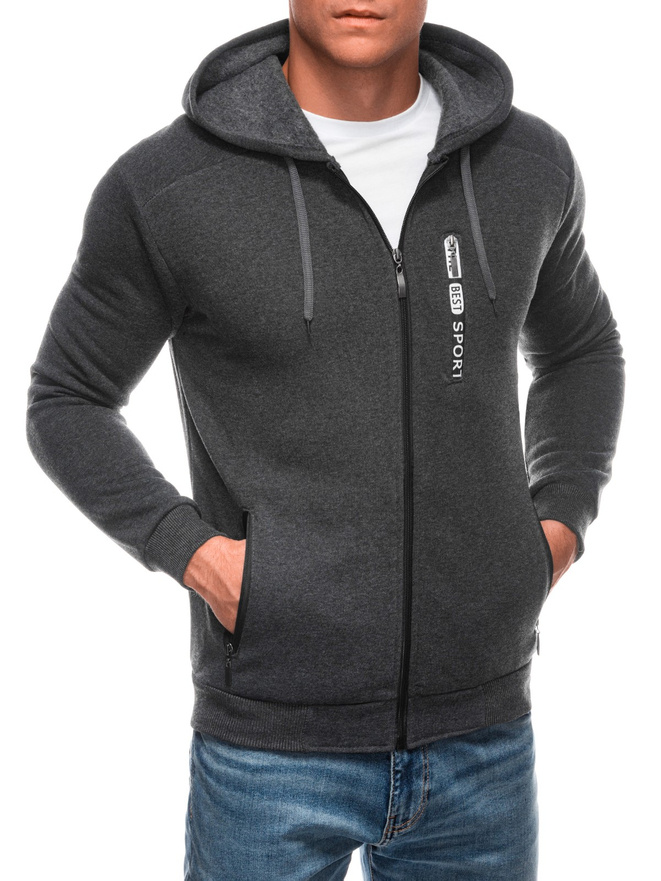 Men's zip-up sweatshirt B1689 - dark grey