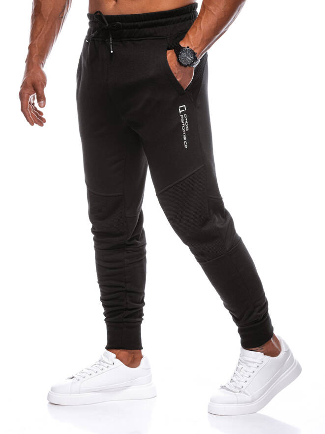 Patchwork men's sweatpants joggers OM-PASK-22FW-013 - black V1