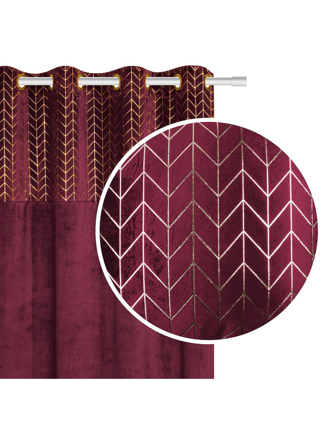 Velor curtain Nord 140x250 A498 - dark red