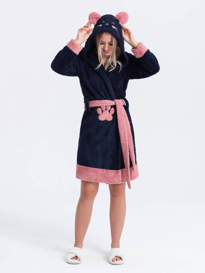 Women's bathrobe ULR250 - navy