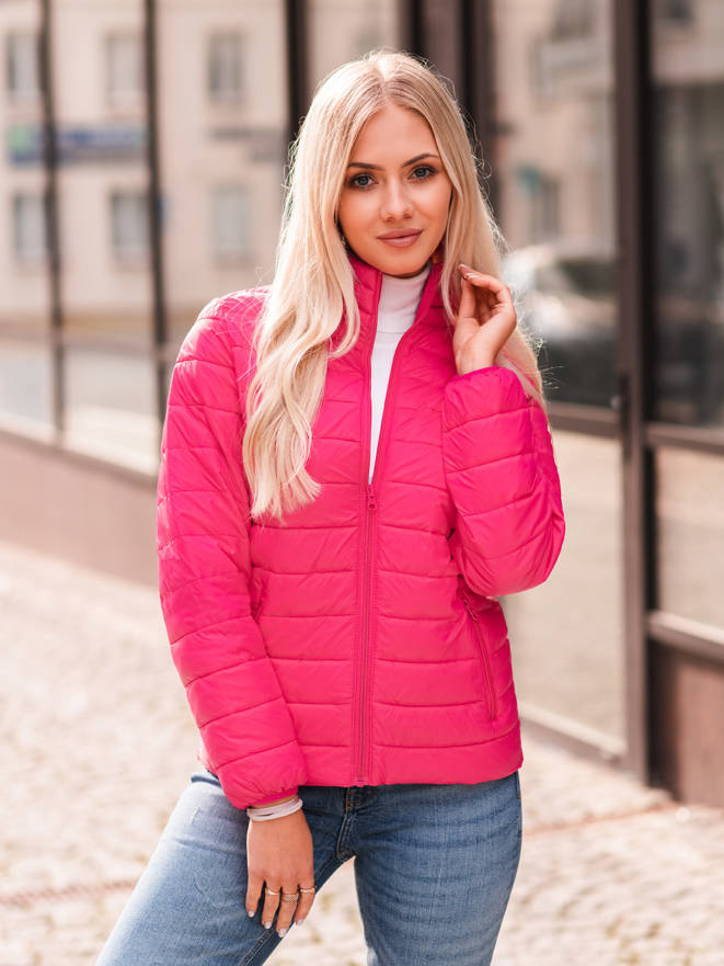 Women's mid-season jacket CLR008 - dark pink