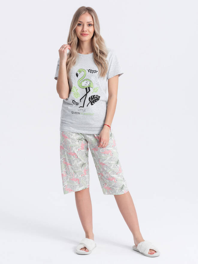 Women's pyjamas ULR160 - grey/green