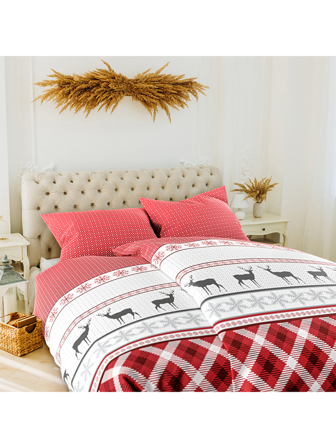 Xmass 2C flannel bedding A777 - red