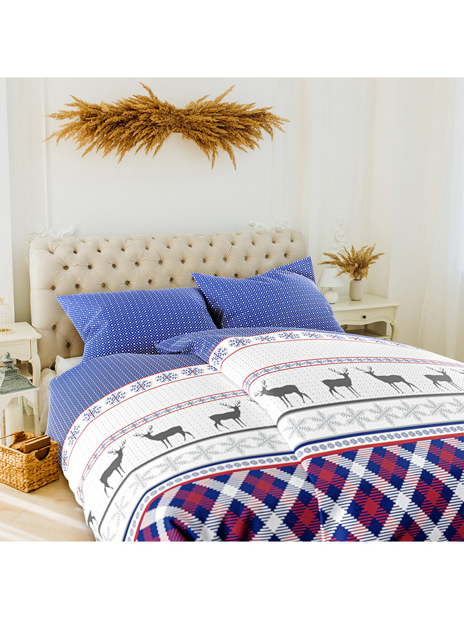 Xmass 2D flannel bedding A776 - blue