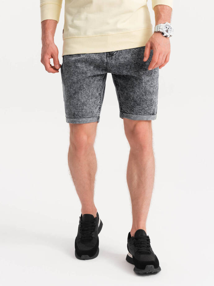 Denim short shorts W529 - gray