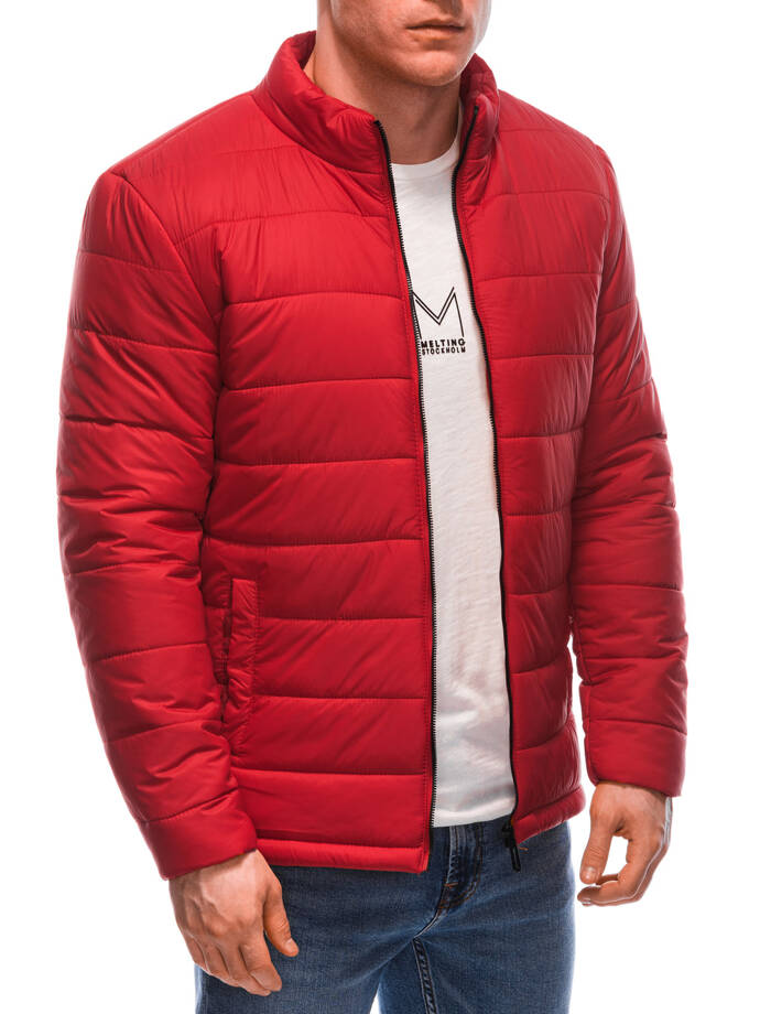 Men's mid-season quilted jacket C526 - red