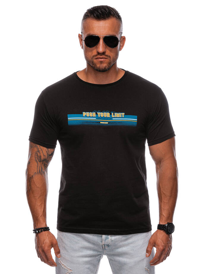 Men's printed t-shirt S1846 - black