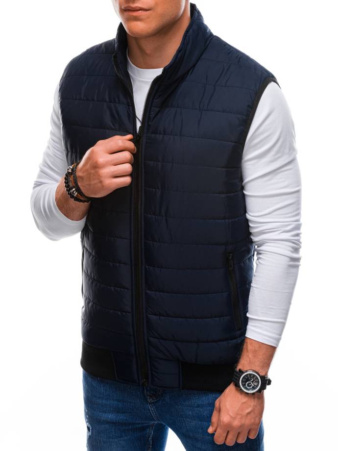 Men's quilted vest V59 - navy