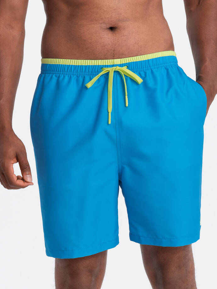 Men's short swim shorts W525 - blue