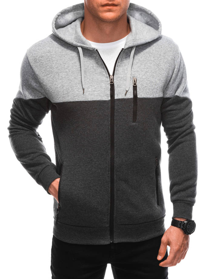 Men's zip-up sweatshirt B1612 - dark grey