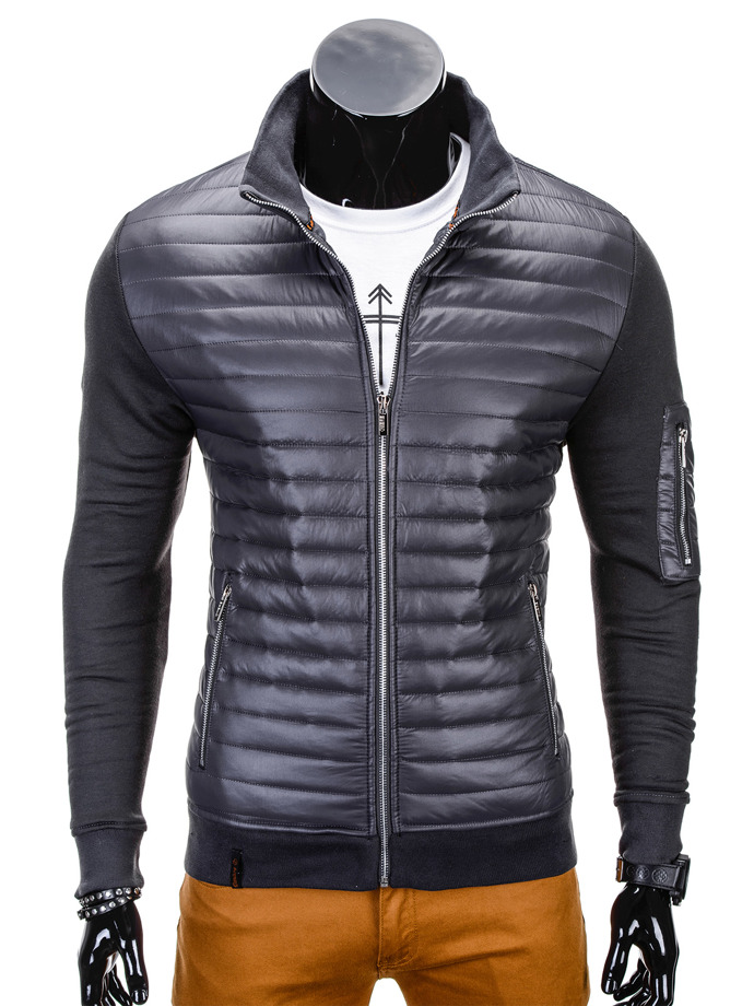 Mid-season quilted men's jacket C216 - dark grey