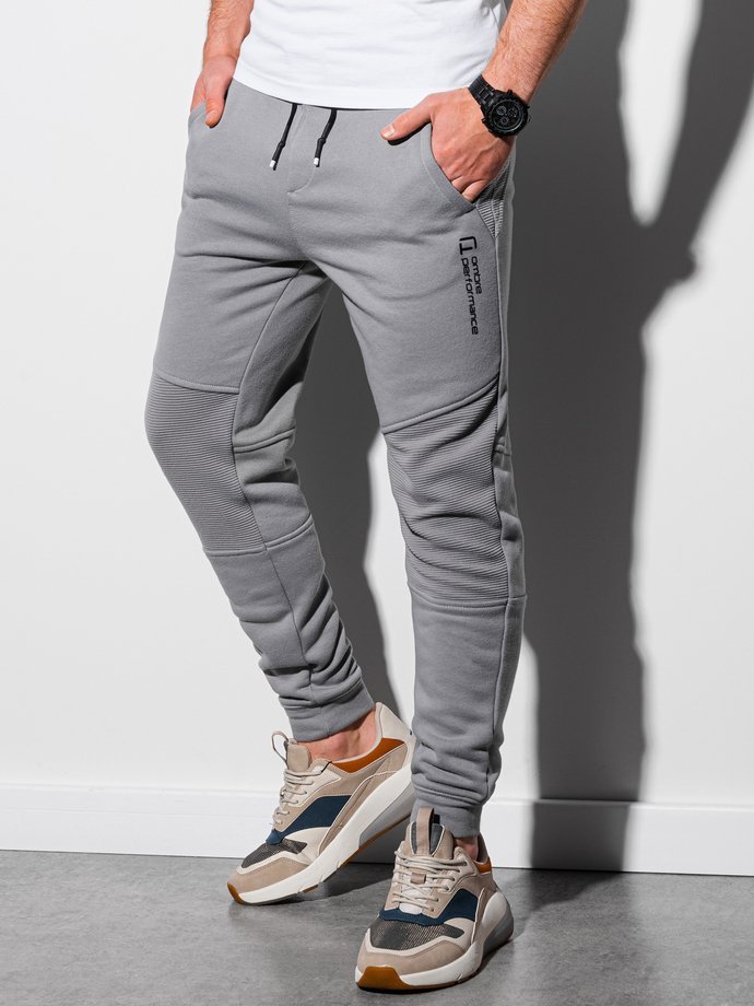 Patchwork men's sweatpants joggers OM-PASK-22FW-013 - gray V5