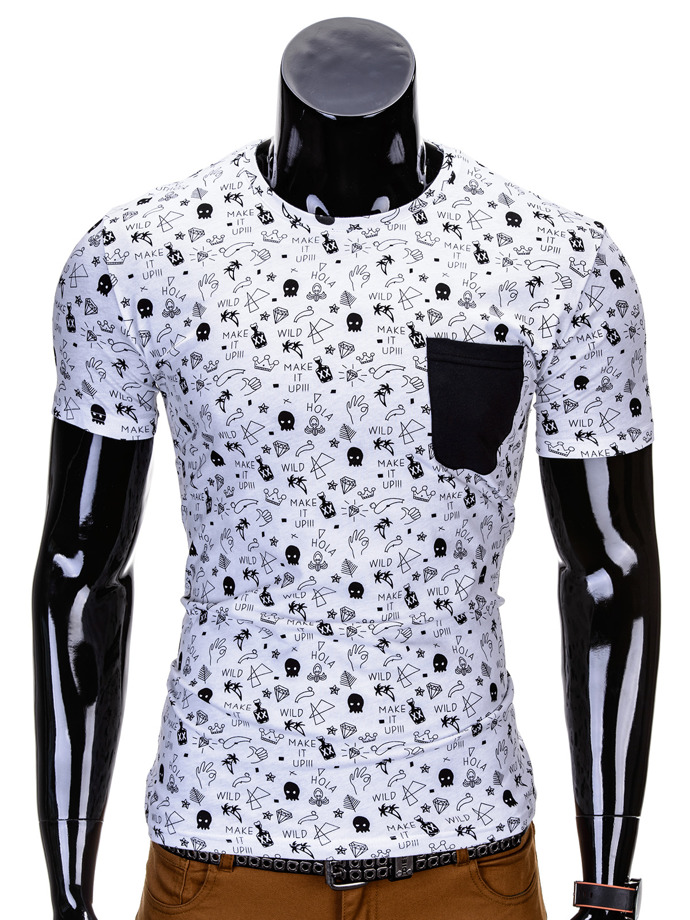 Printed men's t-shirt S625 - white