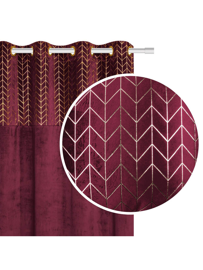 Velor curtain Nord 140x250 A498 - dark red