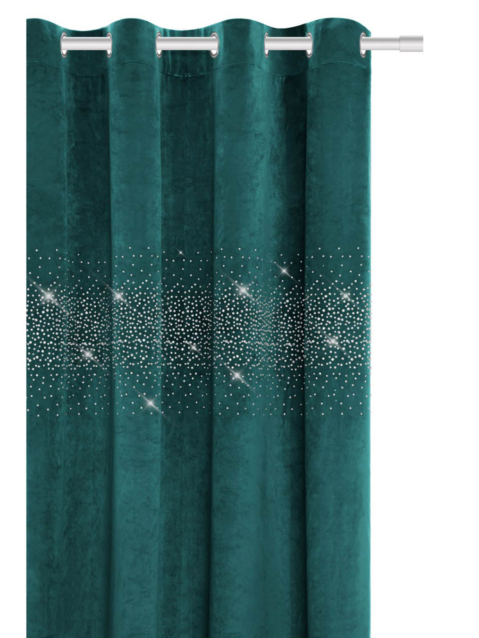 Velor curtain Shiny 140x250 A501 - dark green