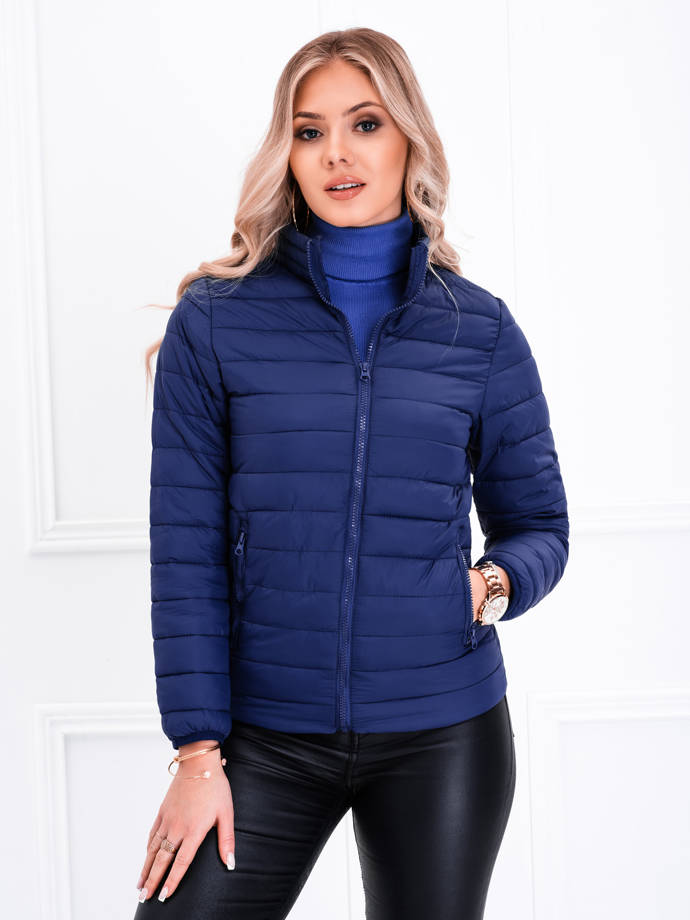 Women's mid-season jacket CLR008 - dark blue