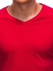 T-shirt męski basic V-neck EM-TSBS-0101 - czerwony V6