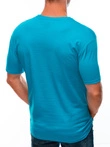 T-shirt męski z nadrukiem 1601S - niebieski