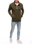 Bluza męska ze stójka rozpinaną na suwak V7 1353B - oliwkowa