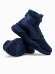 Męskie buty sneakersy za kostkę z rzeźbioną podeszwą – granatowe V4 OM-FOBO-0122