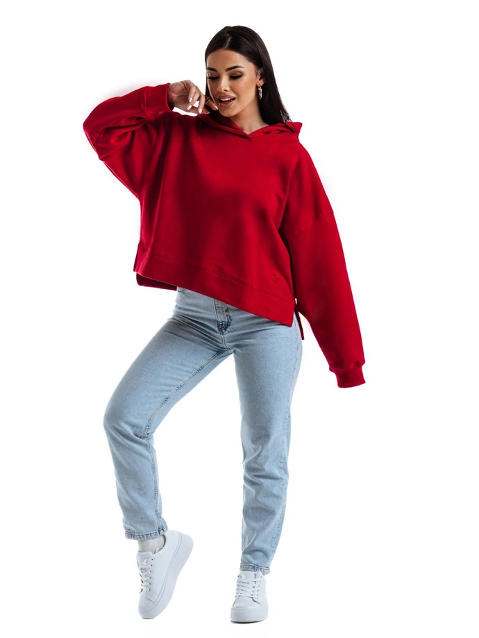 Bluza damska z kapturem TLR043 - czerwona