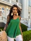 Top z koronki w stylu boho damski SLR092 - zielony