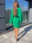 Sukienka damska mini z okrągłym dekoltem o dopasowanym kroju PERI DLR207 - zielona