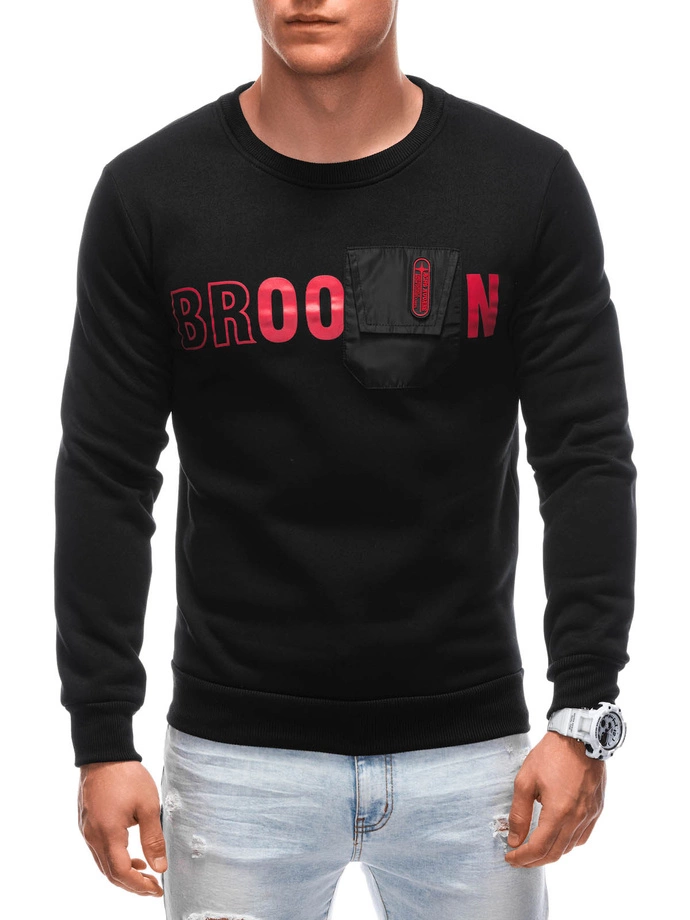 Bluza męska bez kaptura 1619B - czarna