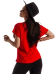 T-shirt damski bez nadruku SLR087- czerwony
