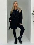 Modny płaszcz damski CLR039 - czarny