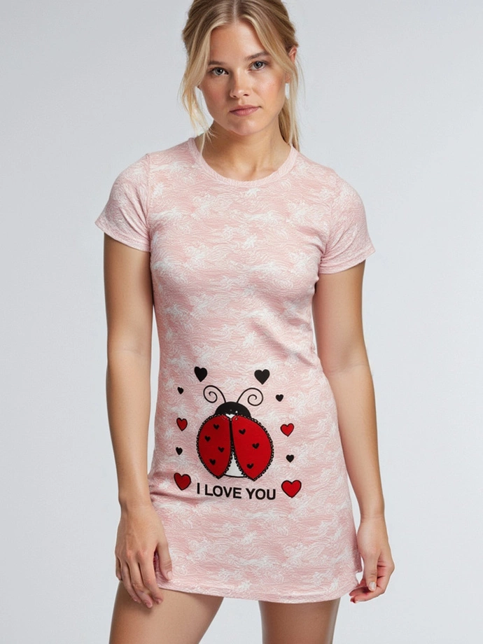 Piżama damska koszula nocna 258ULR - czerwony