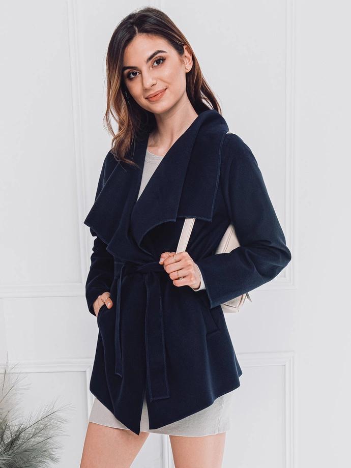 Płaszcz damski 010CLR - granatowy