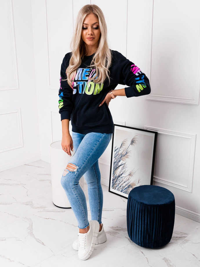 Bluza damska bez kaptura 030TLR - granatowa