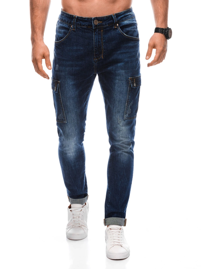 Spodnie męskie cargo 1408P - jeansowe