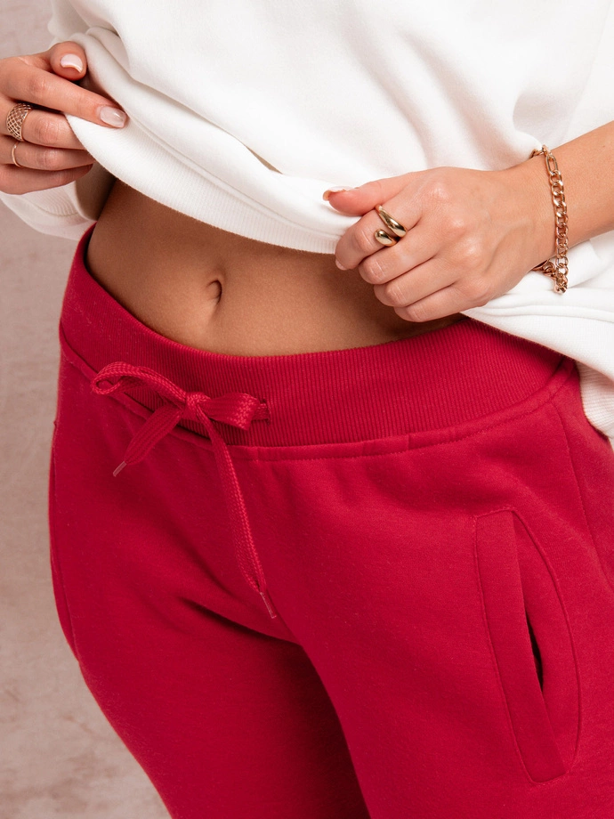 Spodnie damskie dresowe 001PLR - czerwone