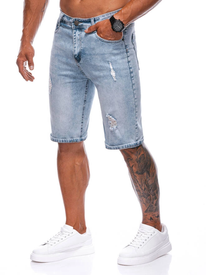 Krótkie spodenki męskie jeansowe 517W - jasny jeans