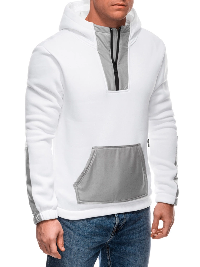 Bluza męska z kapturem 1696B - biała