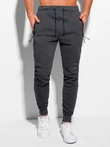 Spodnie męskie dresowe 1110P - ciemnoszary melanż