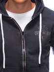 Bluza męska rozpinana z nadrukiem 1280B - granatowa