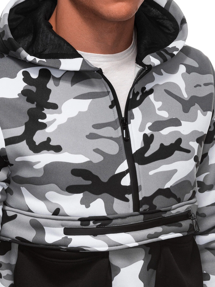 Bluza męska z kapturem 1694B - szara