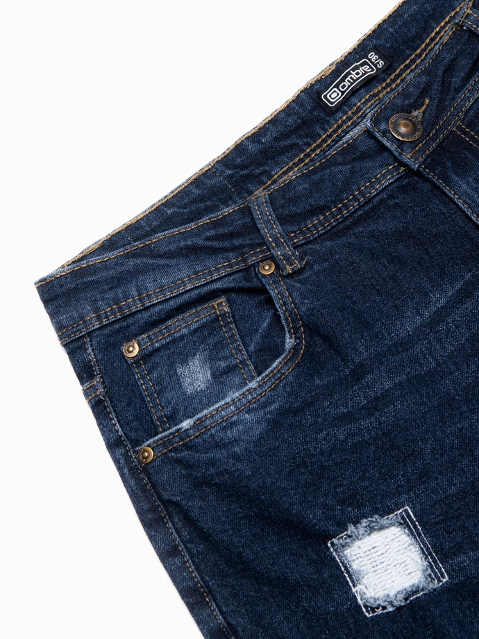 Spodnie męskie jeansowe joggery 907P - czarne