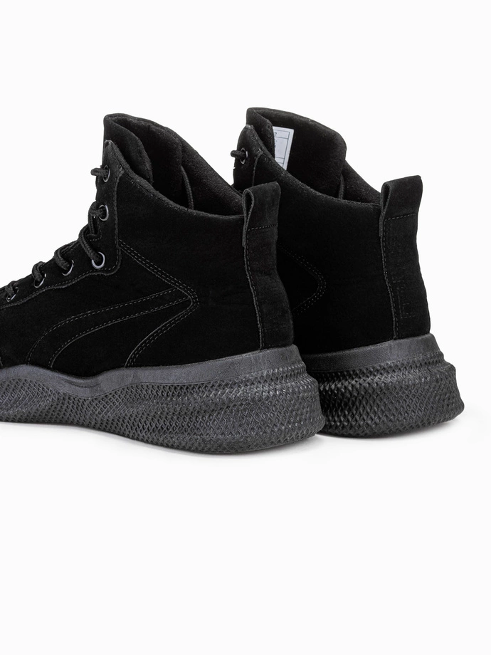 Buty męskie sneakersy wysokie - czarne V3 T380