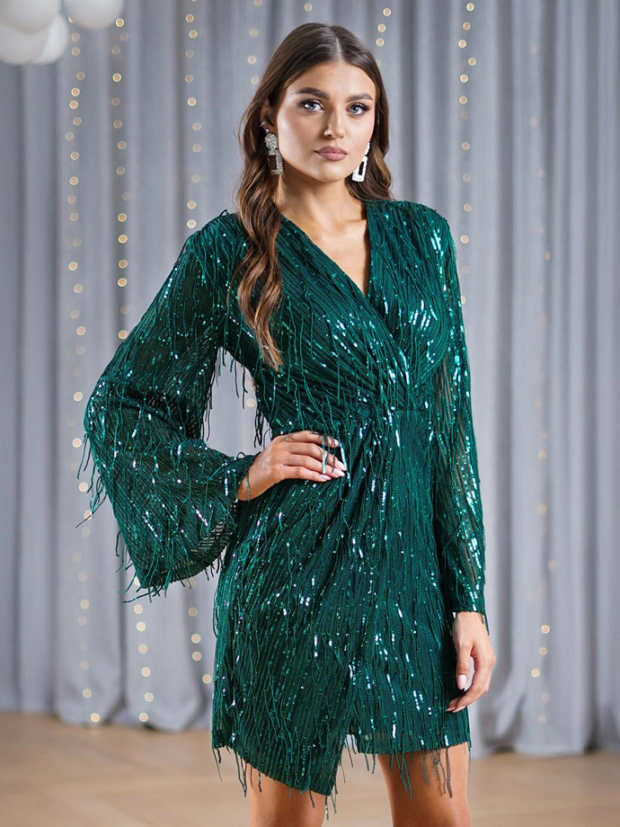 Sukienka mini FREYA DLR137- zielony