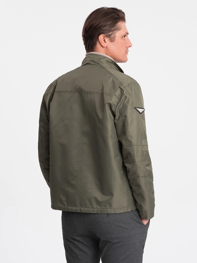 Kurtka męska biker 605C - khaki V1