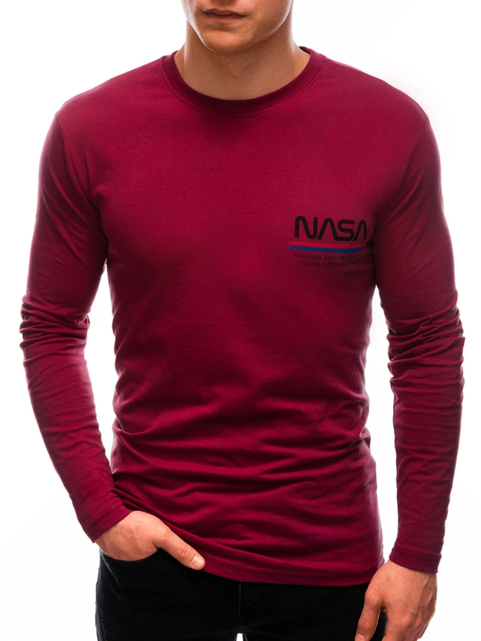 Longsleeve męski z nadrukiem 145L - czerwony